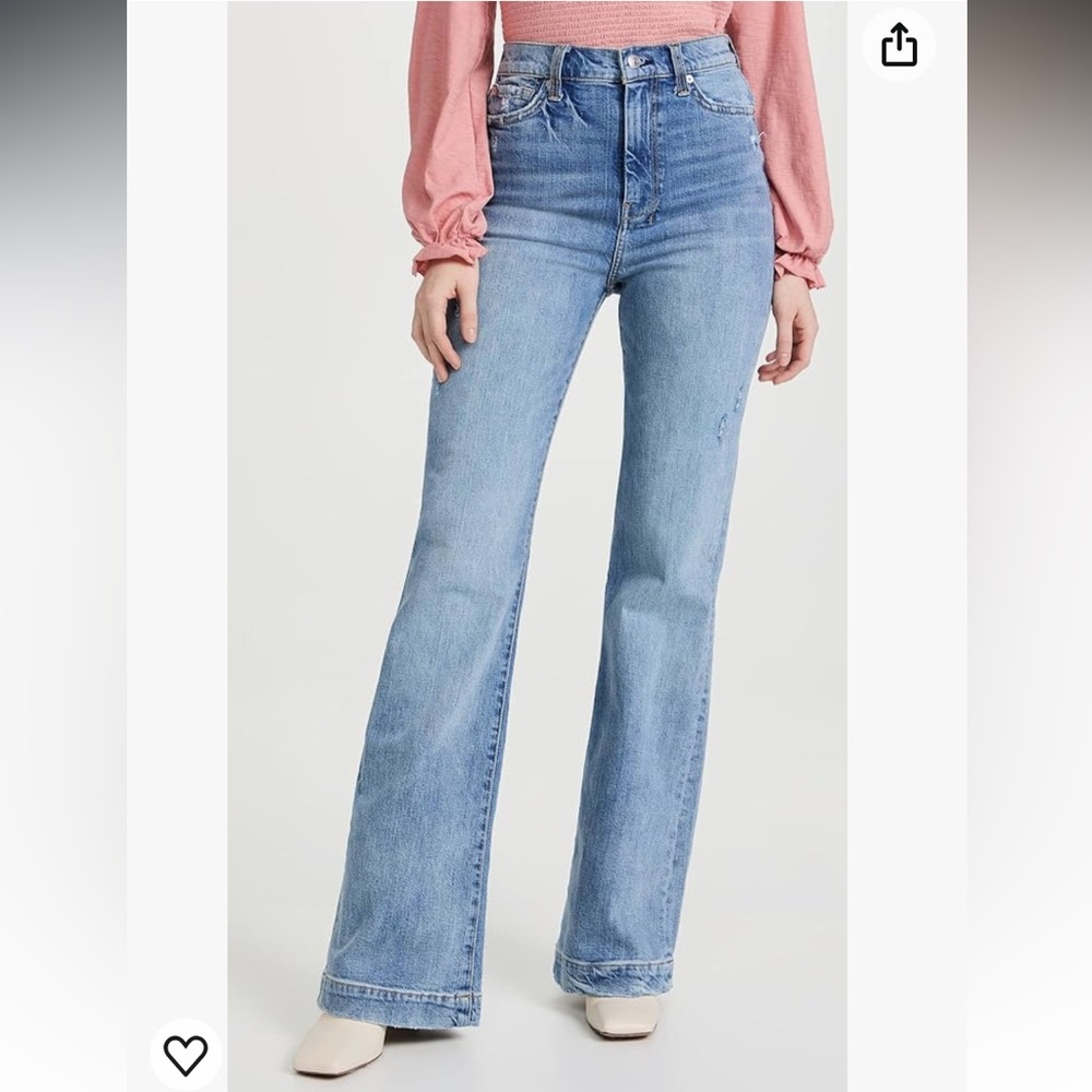 NWT 7 For All Mankind Women's Dojo Wide Leg Jeans In Blue Size 29